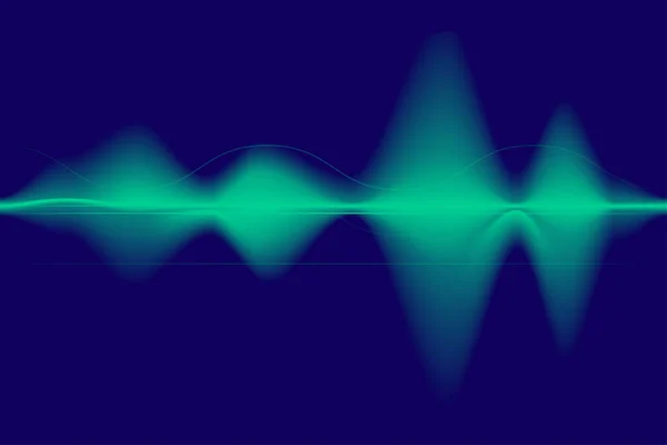 Vyrovnávač Zvukové Vlny Pohybu Zvukové Vlny Barevné Fialová Modrá Zelená — Stockový vektor