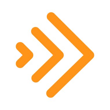 turuncu ok simgesi. İleri, sağa ok başı. Vektör çizimi. EPS 10. Stok resmi.