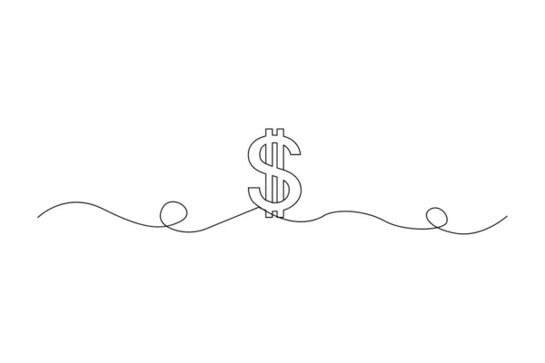 Línea Dibujo Signo Dólar Ilustración Vectorial Eps Imagen Stock — Archivo Imágenes Vectoriales