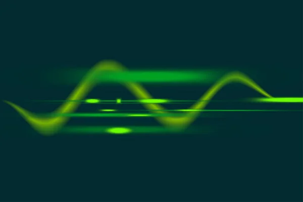 Motion Sound Wave Equalizer Sound Wave Colorful Green Black Background — Stock Vector