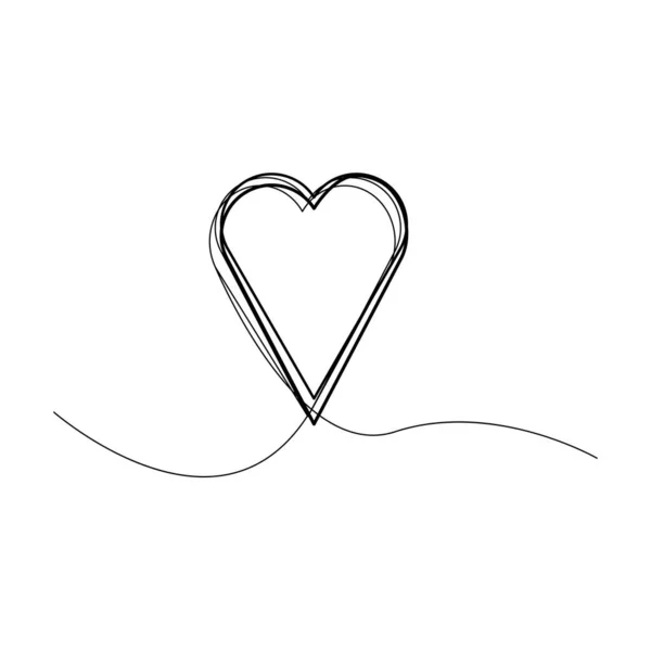 Серце Безперервне Зображення Однієї Лінії Векторні Ілюстрації Eps Стокове Зображення — стоковий вектор