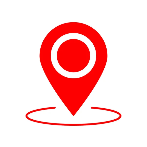 Круглый Значок Местоположения Гео Значке Красного Кольца Векторная Иллюстрация Фондовый — стоковый вектор