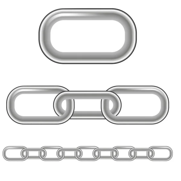 ブロックチェーン 金属チェーン 金属の鎖が銀を着色 ベクトルイラスト Eps ストック画像 — ストックベクタ