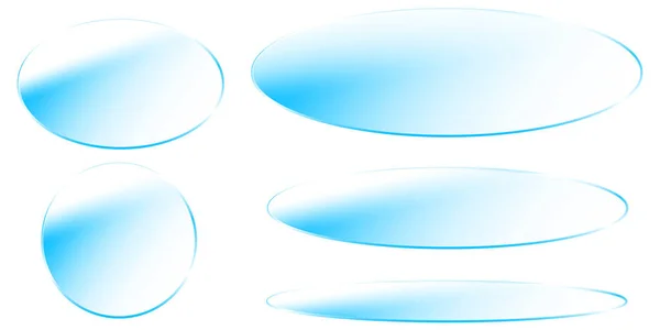 Сині Овали Блакитні Овальні Рамки Блакитні Овальні Кнопки Векторні Ілюстрації — стоковий вектор