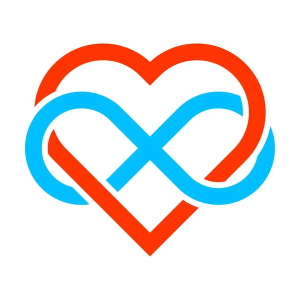 Icono Del Infinito Idea Vida Eterna Símbolo Eternidad Colocado Corazón — Vector de stock