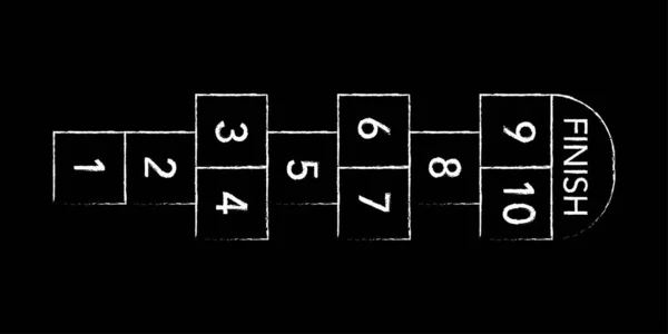 Παιχνίδι Κουτσό Μαύρο Φόντο Εικονογράφηση Διανύσματος Eps Εικόνα Αρχείου — Διανυσματικό Αρχείο