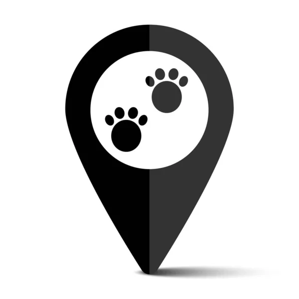 Значок Отпечатка Лапы Собаки Значке Местоположения Векторная Иллюстрация Фондовый Имидж — стоковый вектор