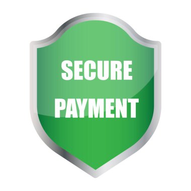 Tik izi simgesiyle ödeme kalkanını emniyete alın. Vektör çizimi. EPS 10. Resim yükle.