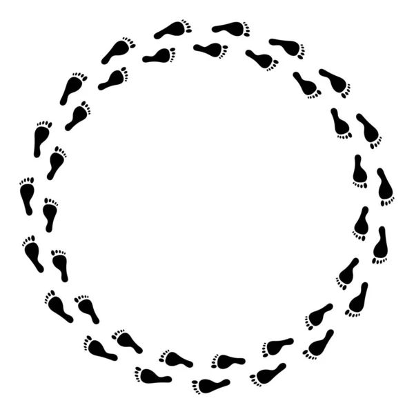 Voetafdruk Schoen Cirkel Vorm Vector Illustratie Afbeelding Voorraad Eps — Stockvector