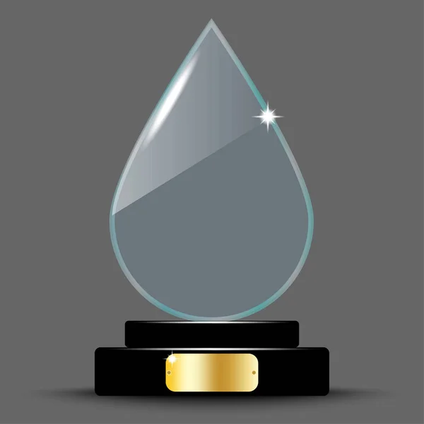 Realistische Award Lay Out Ontwerp Glazen Trofee Vorm Van Een — Stockvector