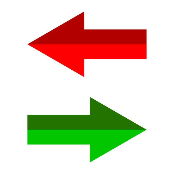 Flechas Rojas Verdes Derecha Izquierda Ilustración Vectorial Eps Imagen Stock — Archivo Imágenes Vectoriales