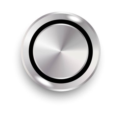 Metal düğme izole edildi. Vektör çizimi. EPS 10. Stok resmi.