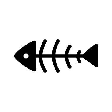 Balık kemiği ikonu. Kedi maması sembolü. Vektör çizimi. EPS 10. Stok resmi.