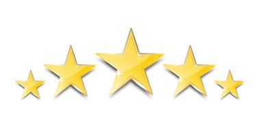 Beş yıldızlı müşteri ürün derecesi. Vektör çizimi. EPS 10. Stok resmi.