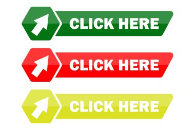 Ok imleci simgesine tıklayarak buraya tıklayın. Vektör çizimi. EPS 10. Stok resmi.