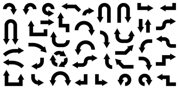 Schwarze Pfeile Auf Weißem Hintergrund Zeigersammlung Pfeil Cursor Symbol Vektorillustration — Stockvektor
