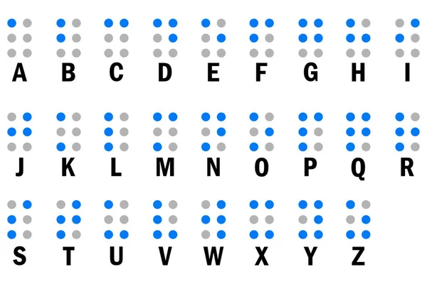 Litery Alfabetu Braille Rzędzie Stolik Braille Ilustracja Wektora Eps Obraz — Wektor stockowy