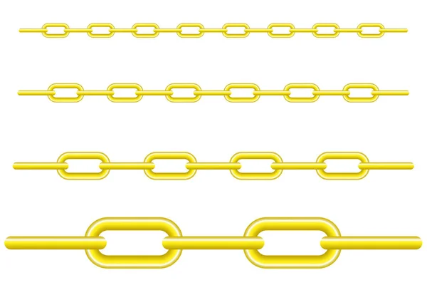金は金のリンクが付いている継ぎ目が無い金属の鎖をめっきしました 白い背景に現実的な金の鎖 ベクトルイラスト Eps 10について ストックイメージ — ストックベクタ