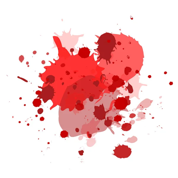 Astratto Acquerello Dipinto Mano Sfondo Macchia Rossa Vernice Illustrazione Vettoriale — Vettoriale Stock