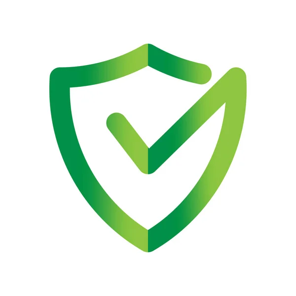 Ícone Logotipo Marca Verificação Escudo Ilustração Vetorial Eps Imagem Stock — Vetor de Stock