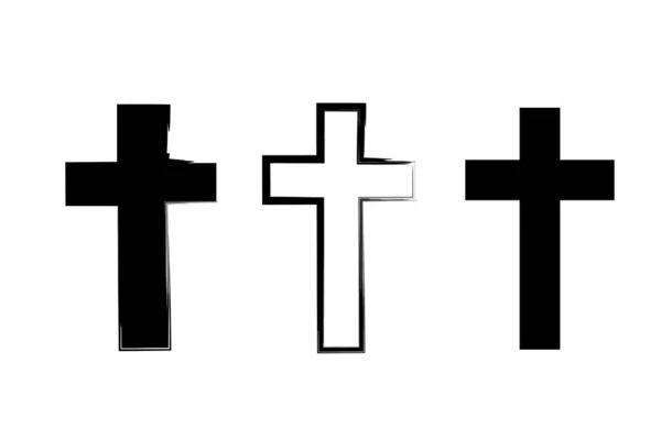 Ícone Cruzado Símbolo Cristão Ilustração Vetorial Eps Imagem Stock — Vetor de Stock
