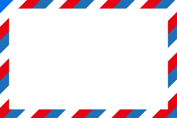 Σκελετός Αεροπορικού Ταχυδρομείου Τετράγωνο Φάκελο Μπλε Κόκκινες Ρίγες Κενός Φάκελος — Διανυσματικό Αρχείο