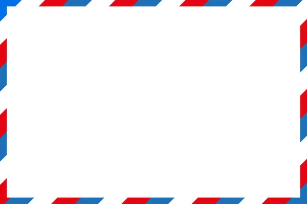Рамка Квадратного Конверта Авиапочты Синими Красными Полосками Пустой Конверт Векторная — стоковый вектор