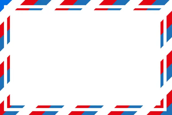 Σκελετός Αεροπορικού Ταχυδρομείου Τετράγωνο Φάκελο Μπλε Κόκκινες Ρίγες Κενός Φάκελος — Διανυσματικό Αρχείο