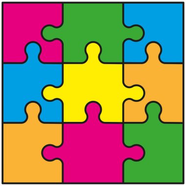 Yapboz ya da yapboz. Vektör çizimi. Eps 10. Resim yükle.