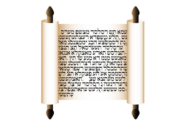 Torah scroll with text. Vector illustration. Eps 10. Stock image.