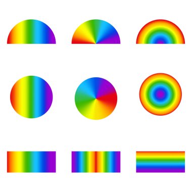 Gökkuşağı figürleri koleksiyonu. Vektör çizimi. EPS 10. Resim yükle.