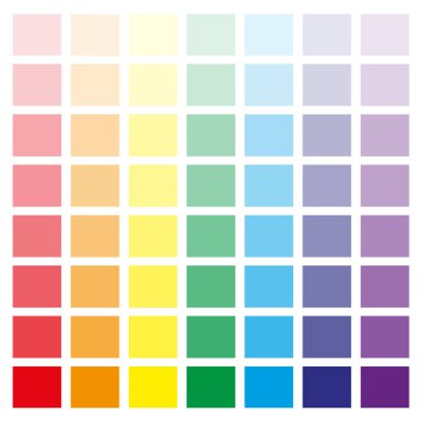 Renk paleti. Parlak renk kareleri ayarlandı. Parlak renk koleksiyonu. Vektör çizimi. EPS 10. Resim yükle.