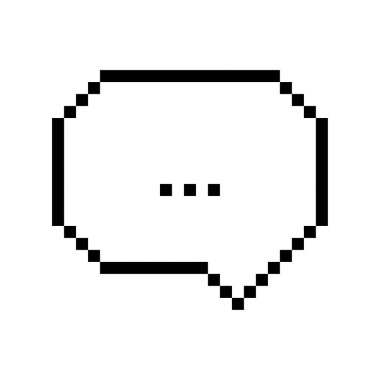 Piksel iletişim balonu. Mesaj tartışma simgesi. Vektör çizimi. EPS 10. Resim yükle.