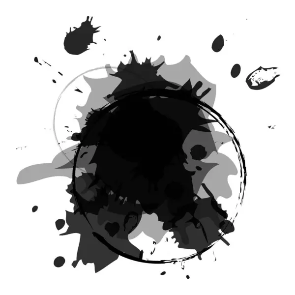 Zwarte Vlek Van Aquarelverf Vector Illustratie Eps Voorraadafbeelding — Stockvector