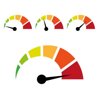 Farklı kalite veya seviye barometresi. Vektör çizimi. EPS 10. Resim yükle.