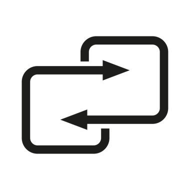 Aktarım simgesi için yön okları. Sembolü senkronla Göç verisi işareti. Vektör çizimi. EPS 10. Resim yükle.