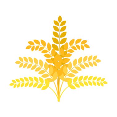 Buğday kulak ikonu. Tahıl ikonu. Tarım sembolü. Buğday kulak logosu. Vektör çizimi. EPS 10. Resim yükle.