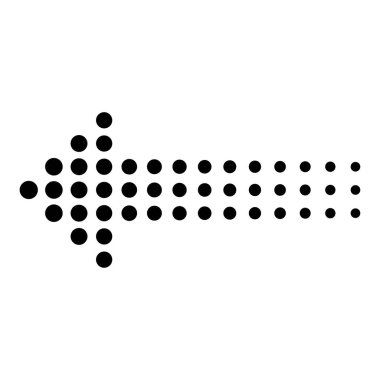 Ok noktaları var. Ok simgesi. Arrow siyah yarım ton. Vektör çizimi. EPS 10. Resim yükle.