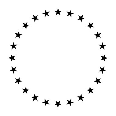 Çember simgesindeki yıldızlar. Vektör çizimi. EPS 10. Resim yükle.