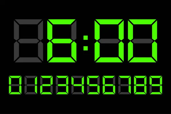 Dijital Saat Numarası Ayarlandı Elektronik Figürler Lider Rakam Seti Vektör — Stok Vektör