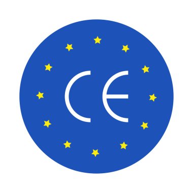 Avrupa standardı. Avrupa CE işaretleme. Ürün ambalajında etiket. Avrupa kalite sertifikası. Vektör çizimi. EPS 10. Resim yükle.