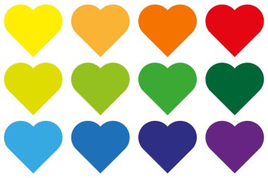 Renkli kalpler. Vektör çizimi. EPS 10. Resim yükle.