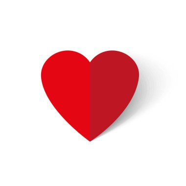 Kağıt sevgisi çarpık kalp süslemesi. Vektör çizimi. EPS 10. Resim yükle.