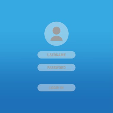 Giriş formu şablonu. Çevrimiçi giriş formu, kayıt, kullanıcı profili. Vektör çizimi. EPS 10. Resim yükle.