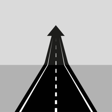 Oklar asfalt yol şablonu. Vektör çizimi. EPS 10. Resim yükle.