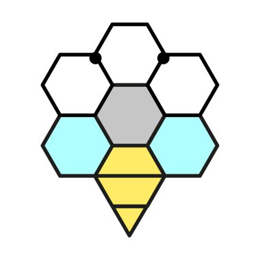 Arı. Düşük çokgen doğrusal simgesi. Vektör çizimi. EPS 10. Resim yükle.