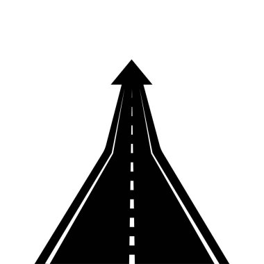 Oklar asfalt yol şablonu. Vektör çizimi. EPS 10. Resim yükle.