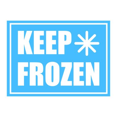 Donmuş etiketi sakla. Buzdolabında ve dondurucuda. Ürün için dondurulmuş rozetleri saklayın. Vektör çizimi. EPS 10. Resim yükle.