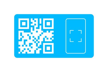 Akıllı telefonun QR kodu. Ödeme için QR kodu. Yazıt beni akıllı telefon simgesi ile tarıyor. Vektör çizimi. EPS 10. Resim yükle.