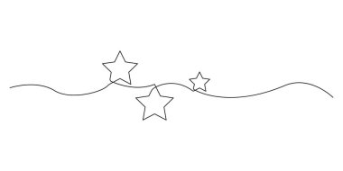 Yıldız ikon hattı sürekli. Bir yıldız ikonunun sürekli ana hatları. Bir çizgi yıldızı ikonu. Yıldız ikonu. Vektör çizimi. EPS 10. Resim yükle.